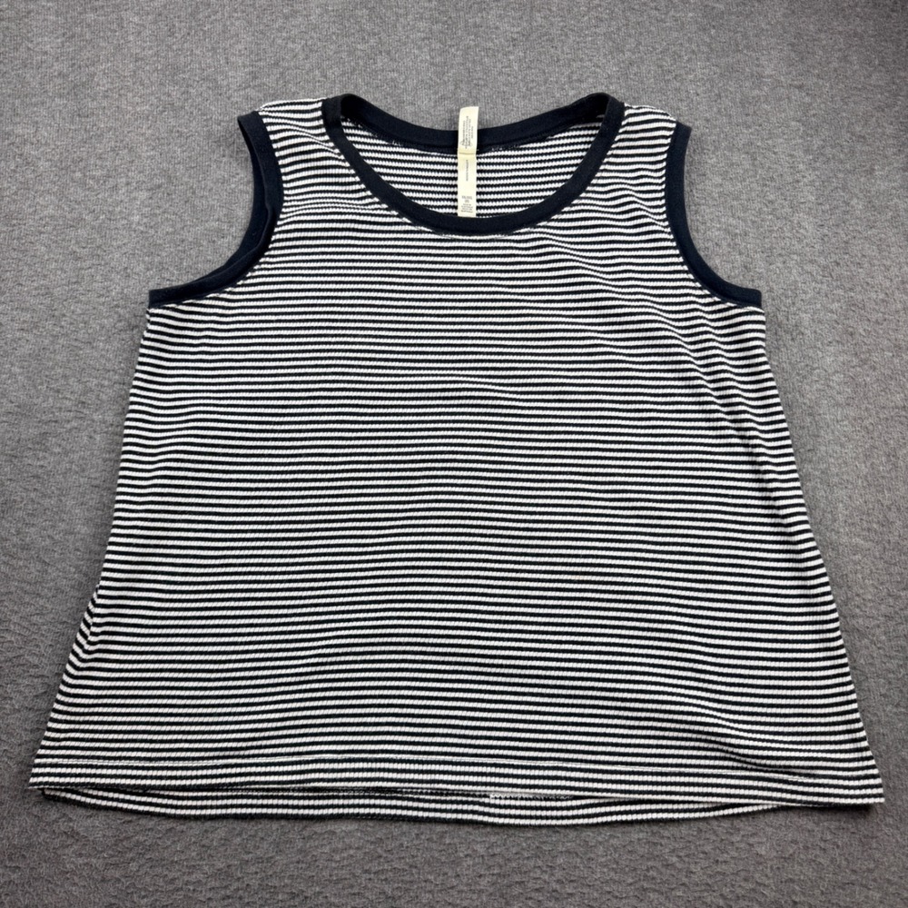 White Stag Women's Black Stripe Ribbed Cotton Tank Top XXL 2XG 20 WL19T100SA